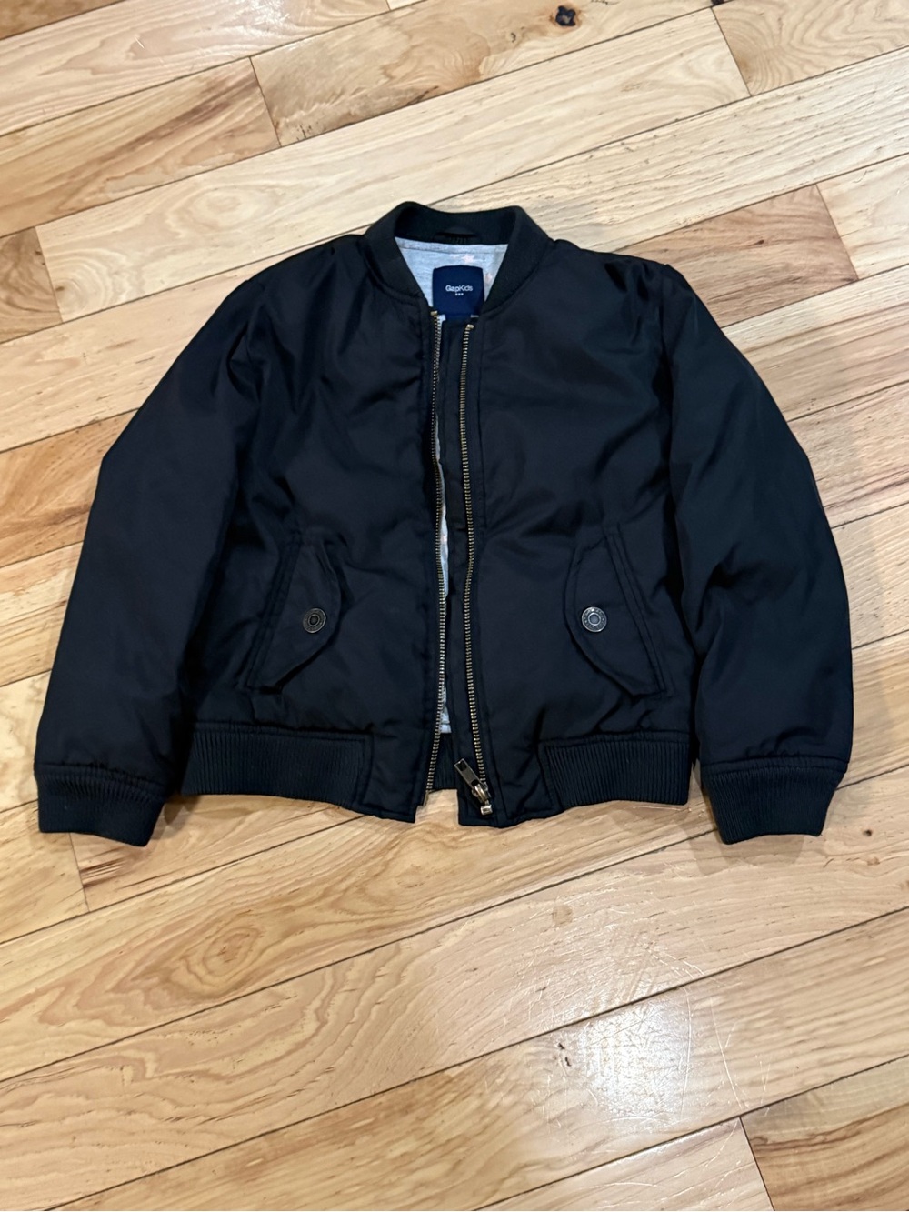 GAP Kids Girls Black Bomber Jacket Size Size small (6-7 years)